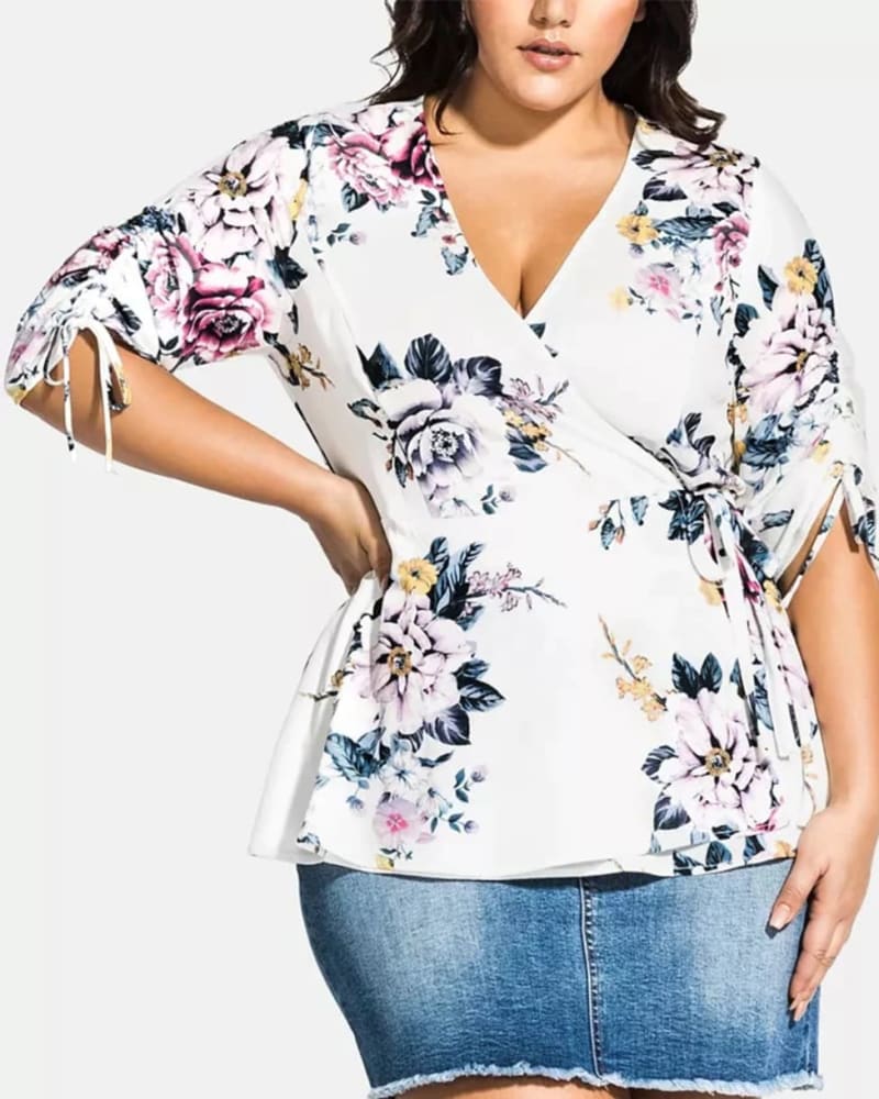 Front of a model wearing a size XS City Chic Women's Trendy Plus Size Summer Flirt Top White Size X-Small in White by City Chic. | dia_product_style_image_id:311316
